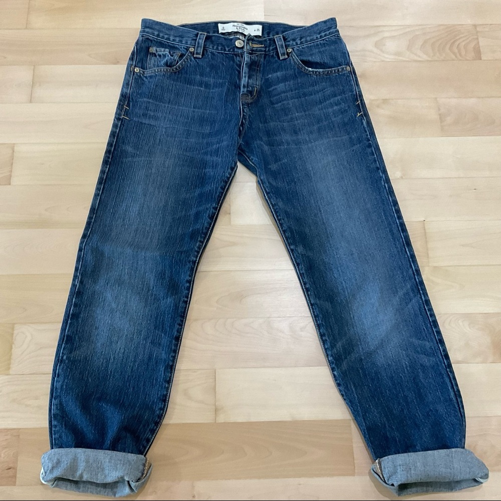 Abercrombie & Fitch Boyfriend Button Fly Straight Leg Jeans 25 - Picture 3 of 16